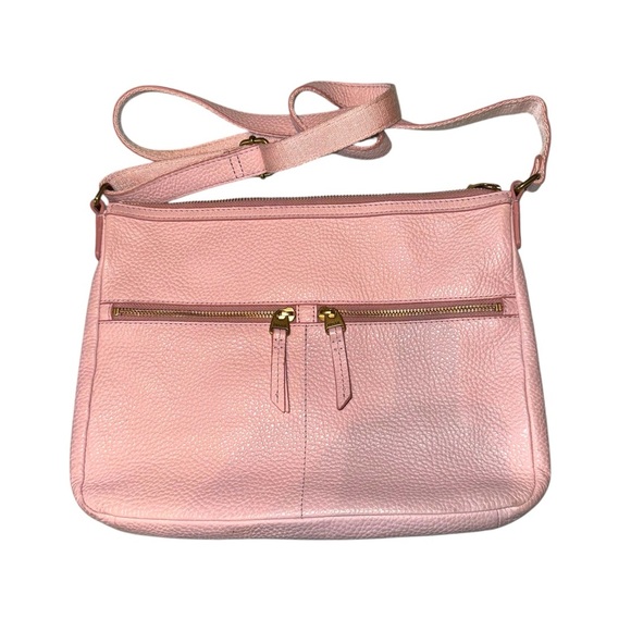 FOSSIL Elise Large Crossbody in Dusty Rose Pebbled Leather LIKE NEW - Picture 5 of 14